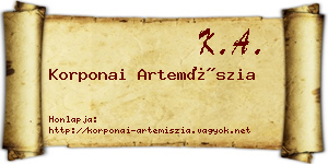 Korponai Artemíszia névjegykártya